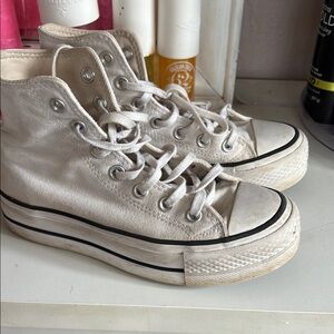 Converse White Platform Canvas Sneakers